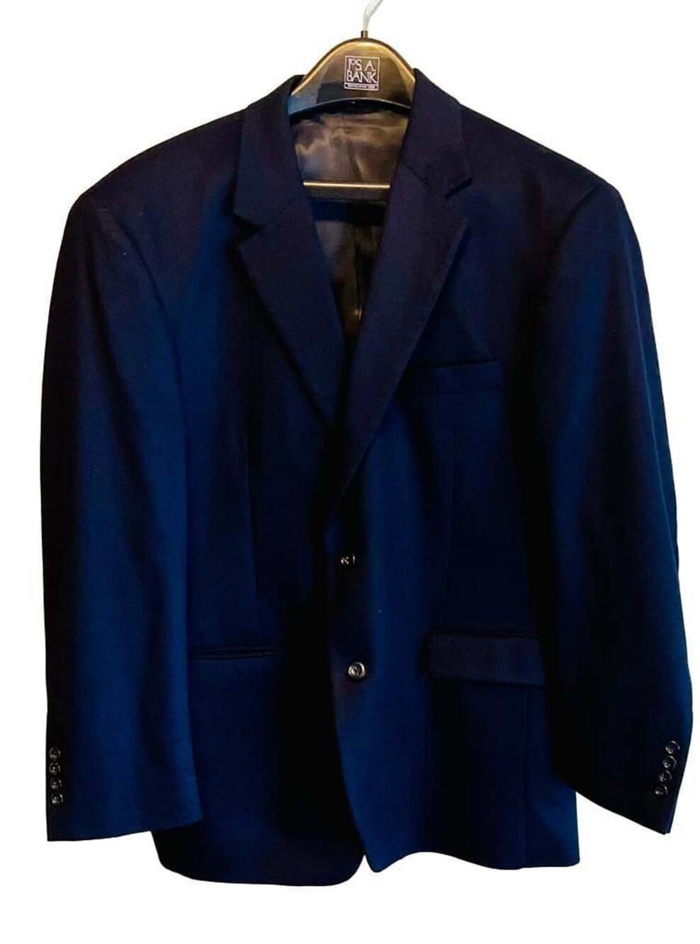 Jos A Banks 100% Cashmere VTG Navy Blue Blazer Mens 42S Cocktail Party Attire